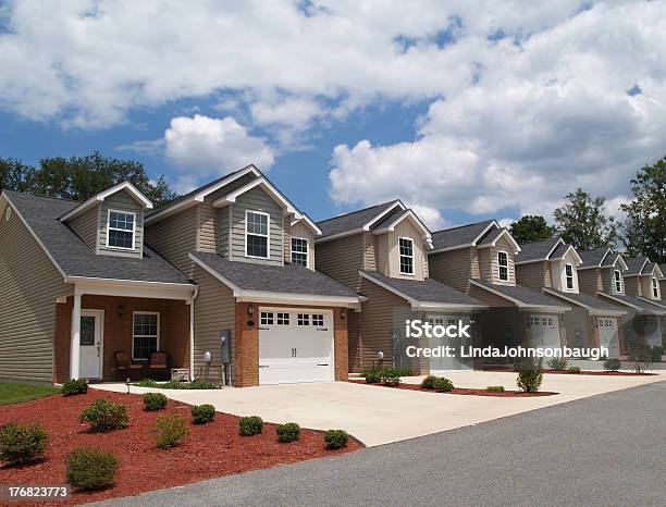 Low Income Retirement Condos Or Complex Stock Photo - Download Image Now - Townhouse, House, Housing Development