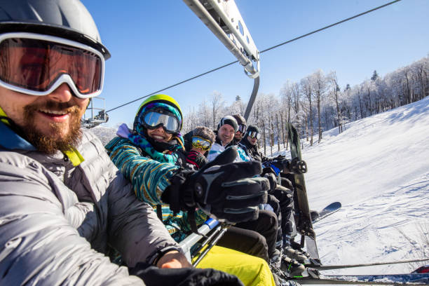 istock Selfie on a ski lift! 1768241795