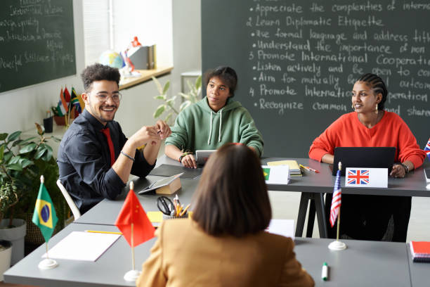 istock Teacher talking to students at lesson 1768241812