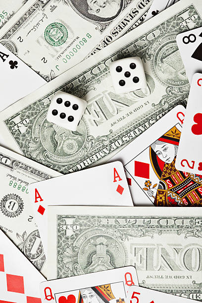 istock Background of money dice and cards 176824232