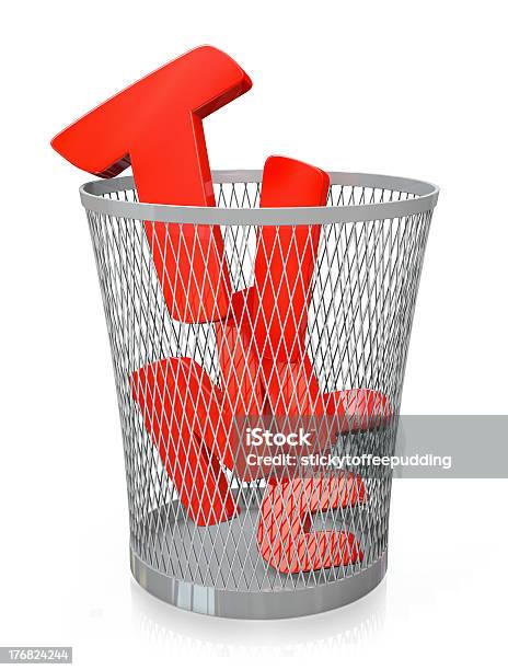 Wasting Time With The Word Time Inside A Trash Can Stock Photo - Download Image Now - Abstract, Concepts, Concepts & Topics