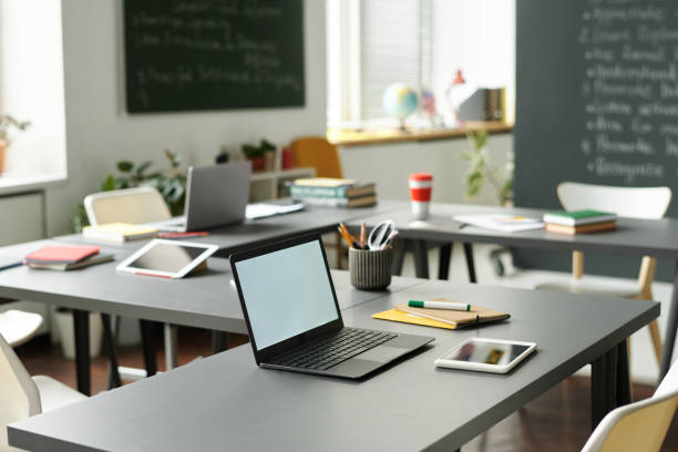 istock Laptop on desk in the classroom 1768242997