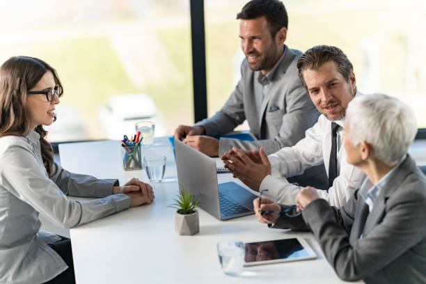 istock Human resource team talking to a candidate on a job interview. 1768244180