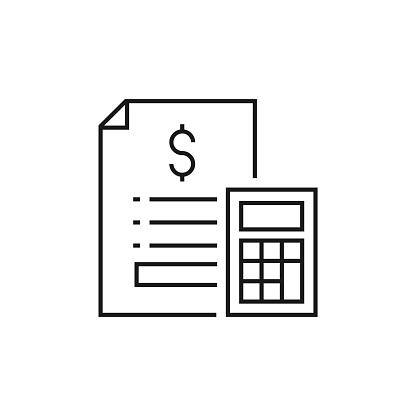 ACCOUNTING Line Icon Vector Illustration. Icon Design for Logo, Mobile App, Website, UI, UX, Sign, Symbol.