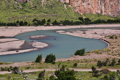 The river close Fitz Roy in El Chalten, Patagonia, Argentina