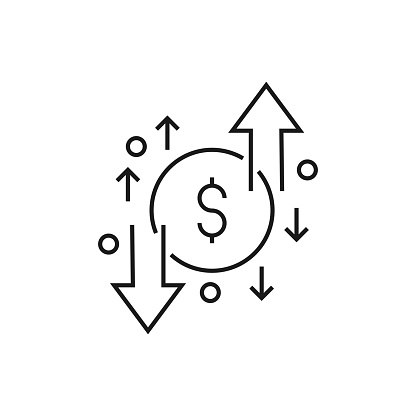 CASH FLOW Line Icon Vector Illustration. Icon Design for Logo, Mobile App, Website, UI, UX, Sign, Symbol.