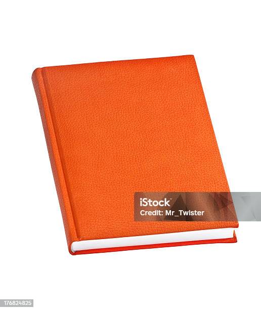 Оранжевый Твердая Обложка Книги — стоковые фотографии и другие картинки Без людей - Без людей, Белый фон, Блокнот