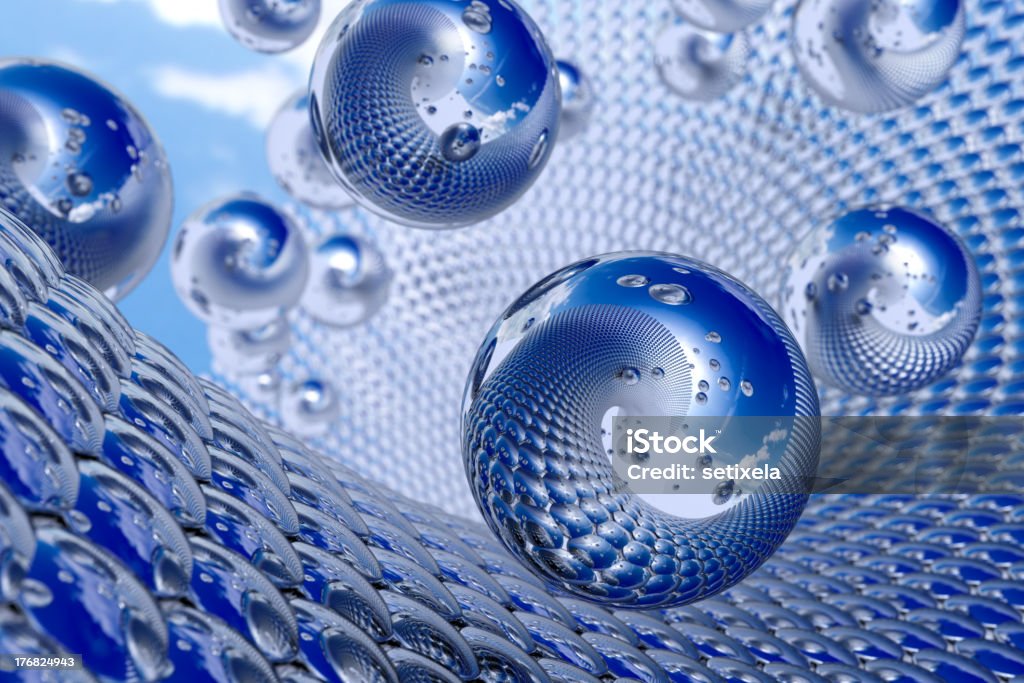 Nanoscape. Nanoscape illustration. Nanoparticle Stock Photo