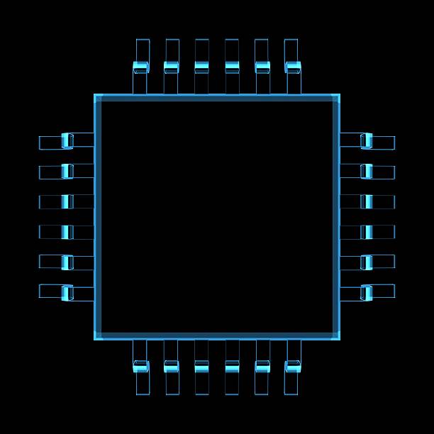 QFP-24 Chip 3D X-Ray Blue Transparent