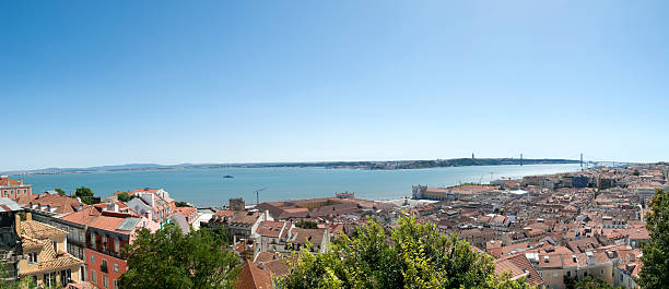 Panoramic Lisbon stock photo