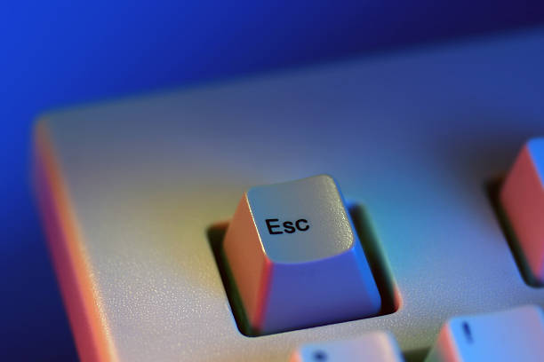 fuga esc - undo key foto e immagini stock