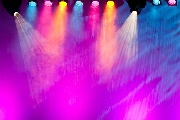 vivid stage spotlights stock photo