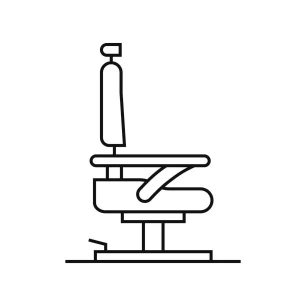 Vector illustration of BARBER CHAIR Line Icon Vector Illustration. Icon Design for Logo, Mobile App, Website, UI, UX, Sign, Symbol.