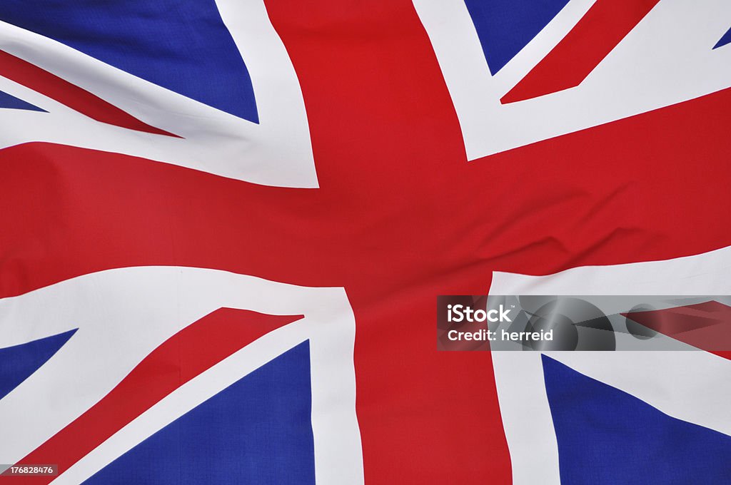 British Flag Close up of the Flag of Great Britian Blue Stock Photo