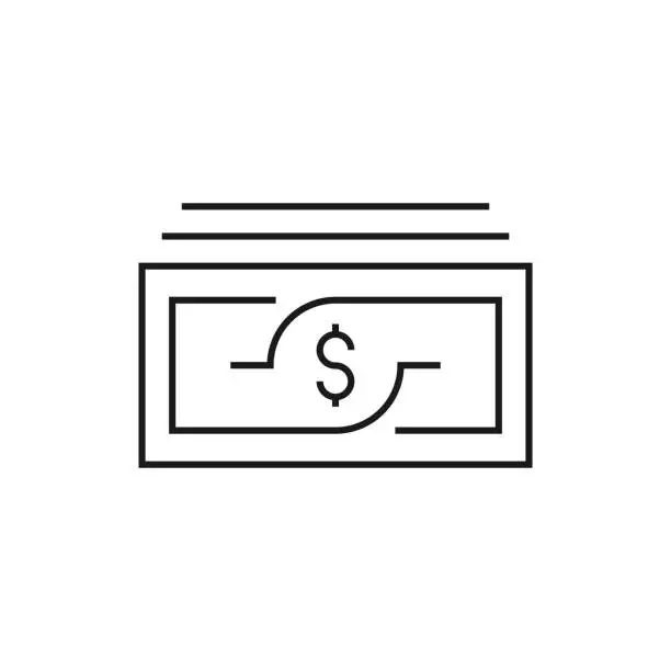 Vector illustration of MONEY Line Icon Vector Illustration. Icon Design for Logo, Mobile App, Website, UI, UX, Sign, Symbol.