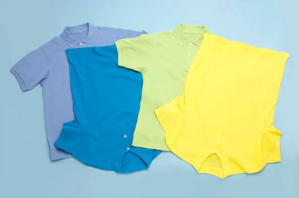 Men's style polo shirts in various colors.