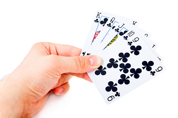 istock Hand holding Playing Cards isolated on white background 176829293