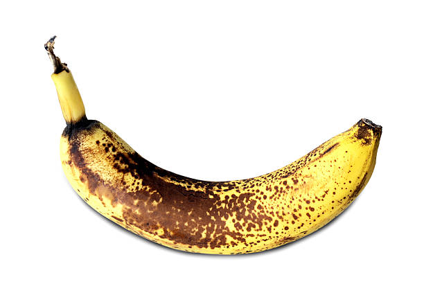 istock Old speckled banana isolated on a white background. 176829572