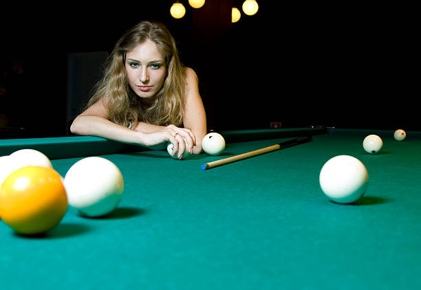 istock Girl at billiard club 176829998