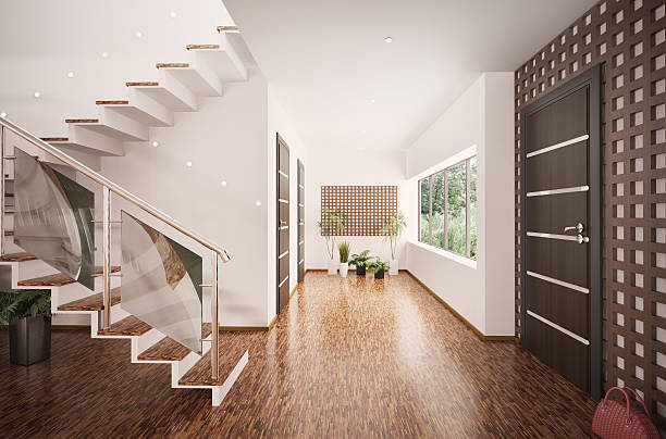 istock Interior of modern entrance hall 3d render 176831251
