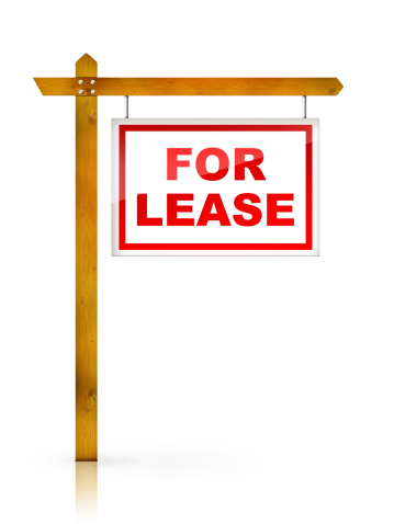 Real Estate Sign - For Lease. 2D artwork. Computer design.