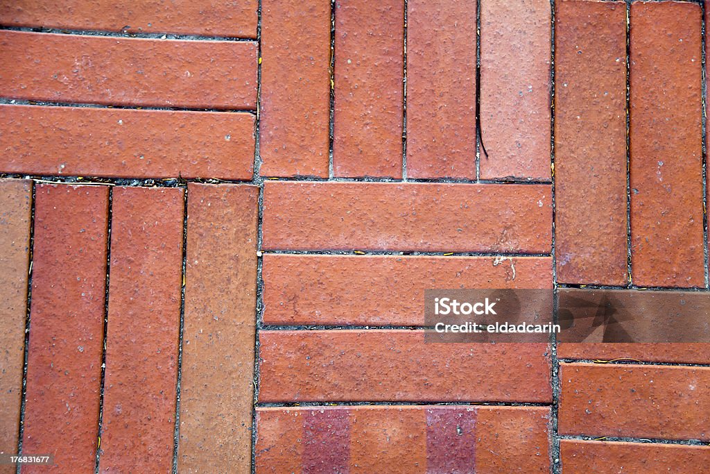 Brique rouge de sol carrelé fond-gros plan - Photo de Abstrait libre de droits