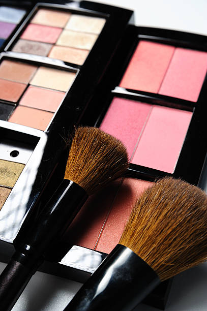 istock Makeup pallets with blush and eye shadow with makeup brushes 176831833
