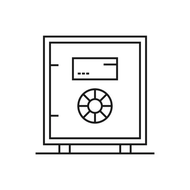 Vector illustration of SAFE DEPOSIT BOX Line Icon Vector Illustration. Icon Design for Logo, Mobile App, Website, UI, UX, Sign, Symbol.