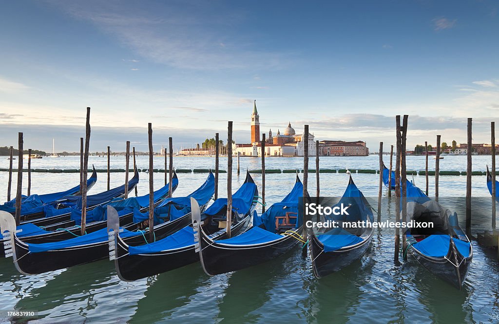 San Giorgio, Veneza e Gondolas - Royalty-free Ao Ar Livre Foto de stock