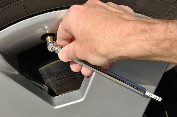 istock Checking the Air Pressure of a Tire 176834195