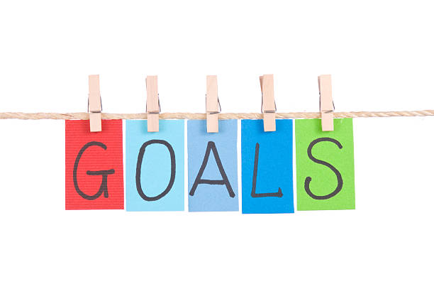 istock Goals, Colorful words hang on rope 176834464