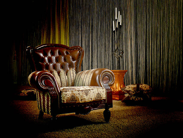 istock A vintage armchair in a darkened room 176834469