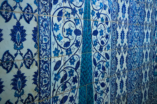 The Turkish ceramic tiles  with copy space