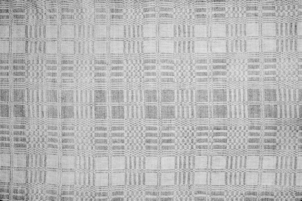istock Gray linen towel fabric with various ornaments 1768347269