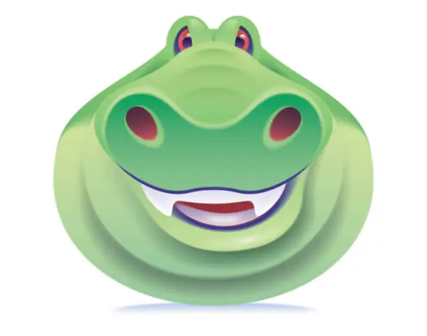 Vector illustration of funny crocodile head icon