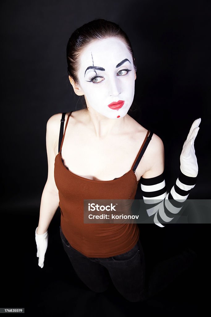 Frau mit Make-up-mime Theater - Lizenzfrei Aufführung Stock-Foto