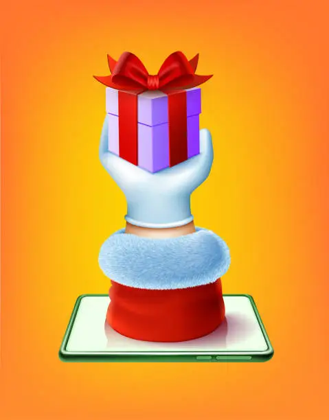 Vector illustration of Santa's Digital Gift, Embracing Tradition and Technology