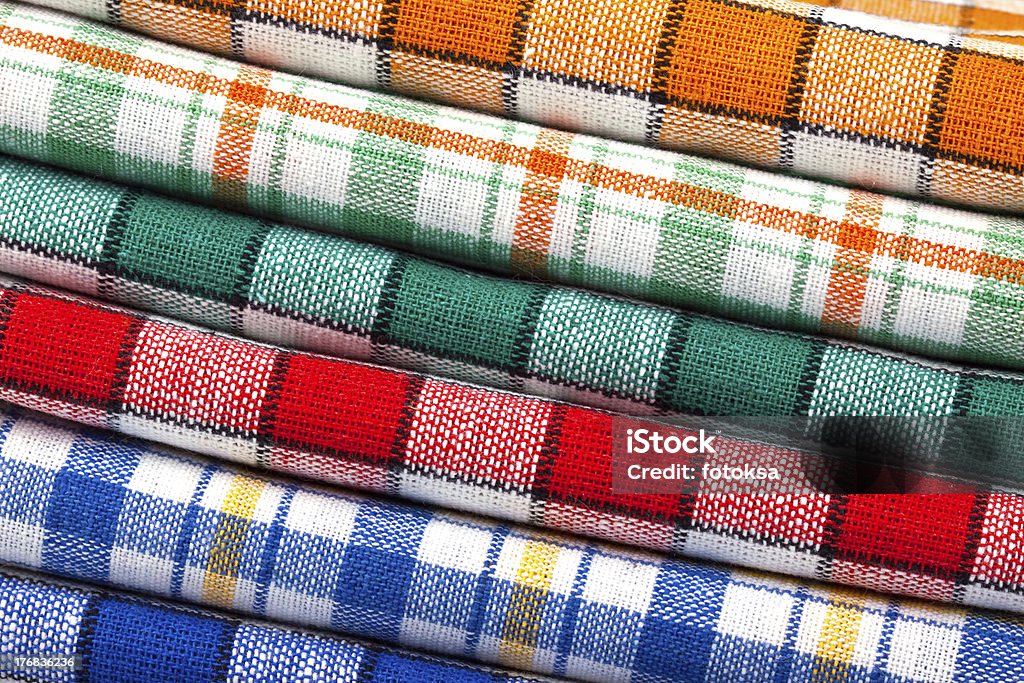 Seis toalhas de cor cozinha - Foto de stock de Algodão - Material Têxtil royalty-free