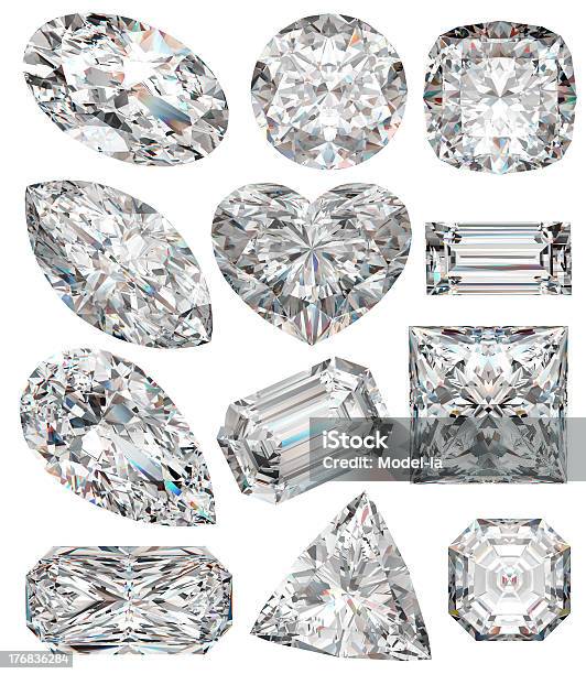 Diamond Shapes Stock Photo - Download Image Now - Diamond - Gemstone, Shape, White Background