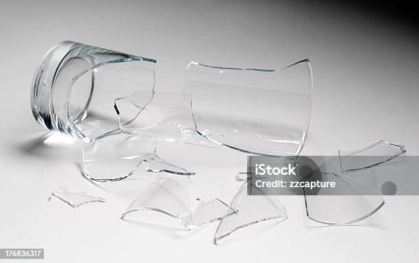 Close Up Of Shattered Glass Pieces Of A Glass Stock Photo - Download Image Now - Shattered Glass, Glass - Material, Broken