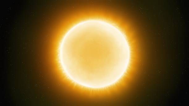 istock Sun-like star in space. Yellow dwarf on a black background. 1768365398
