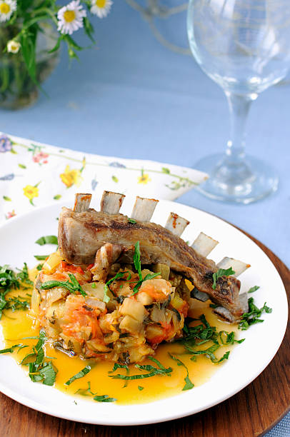 istock Roasted lamb ribs with stewed vegetables 176836838