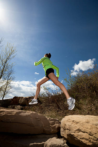 Athletic Young Woman Running stock photo