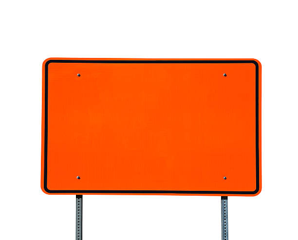 istock Big Blank Orange Highway Sign 176837528