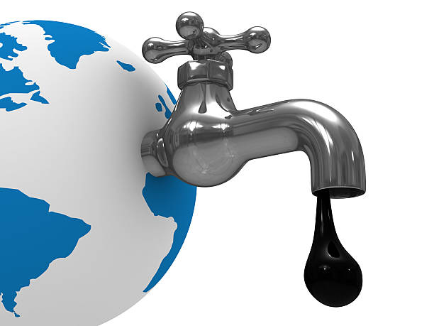 istock Oil stocks on earth. Isolated 3D image 176837684