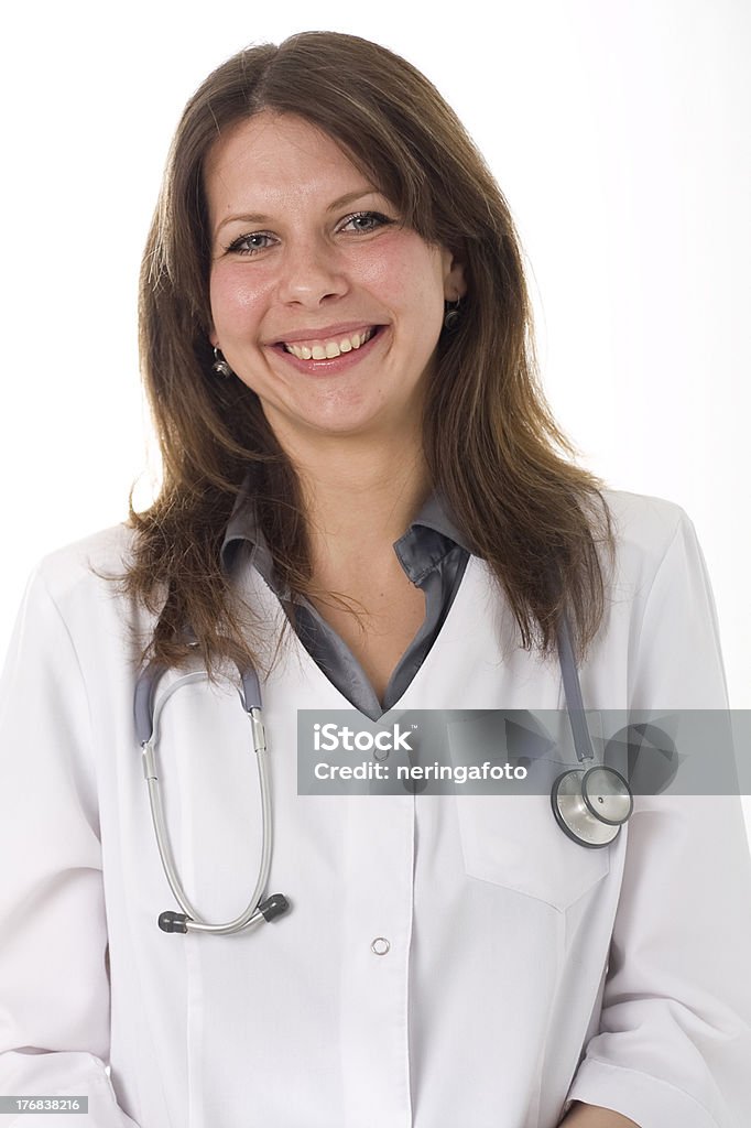 Médico sorridente com Estetoscópio médico - Royalty-free Adulto Foto de stock