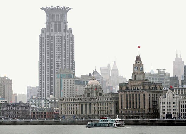Shanghai, China - May 24, 2015: Beautiful Panorama view on skyscrapers, waterfront , city building of Shanghai, China. Shanghai is the financial capital of the Peoples Republic of China