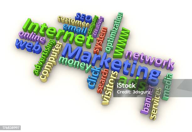 Internet Marketing Words Stock Photo - Download Image Now - Advertisement, Business, Communication