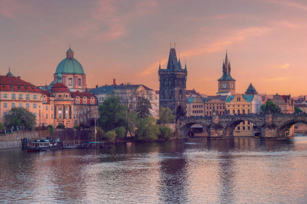 istock Old Townscape, Vltava River and Charles Bridge in Prague 1768390453