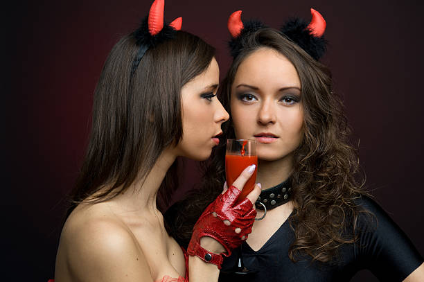 istock Two women in fancy costumes 176839215